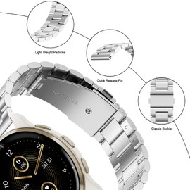 SumRioo 22 mm Bracelet for Garmin Forerunner 265/Garmin Forerunner 255/Garmin Forerunner 255 Music, Stainless Steel Replacement Strap Mesh Metal for Garmin Vivoactive 4/Garmin Venu 3/Garmin Venu 2 -