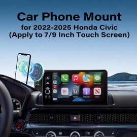 AbeeyGeomarn Car Phone Holder for 2022-2025 Honda Civic Accessories Apply to 7/9 Inch Touch Screen 15W Fast Wireless Charger Screen Fixed Clip Cell Phone Mount Hands-Free 360 Degree Rotation