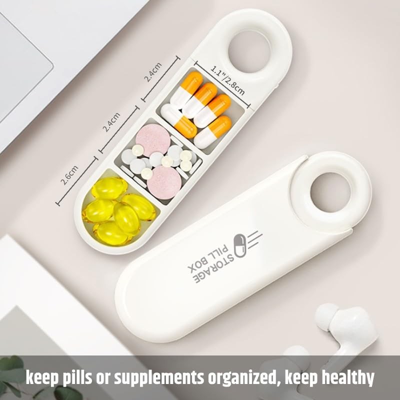 Slim Travel Pill Organizer, Small Pill Case Fits in Purse