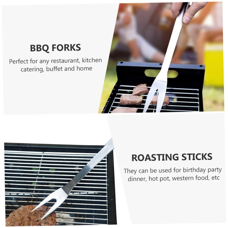 Mipcase 304 Stainless Steel Barbecue Forks 2-Piece Set for Grilling