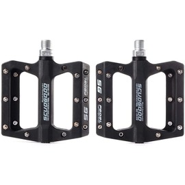 ANCLLO Bike Pedals Nylon Fiber Cycling Wide Platform Flat Pedals for Road Bike Non-Slip Waterproof Dustproof - MTB Mountain Bike Pedals Lightweight Nylon Fiber For BMX Road MTB Bike