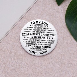 To My Son Pocket Hug Token, I Love You Gift for Son from Mom, Inspirational Gifts for Adult Son Birthday Chrismas Graduation Motivate Gift for Him from Mom