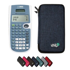 TI-30XS MultiView with WYNGS Protective Case Blue - Scientific Calculator - Basic Package