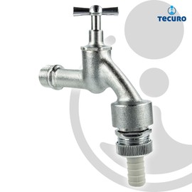 tecuro Outlet Valve 1/2 Inch, Toggle Top, Pipe Aerator DVGW, Hose Nozzle – MS Matt Chrome-Plated – 22722