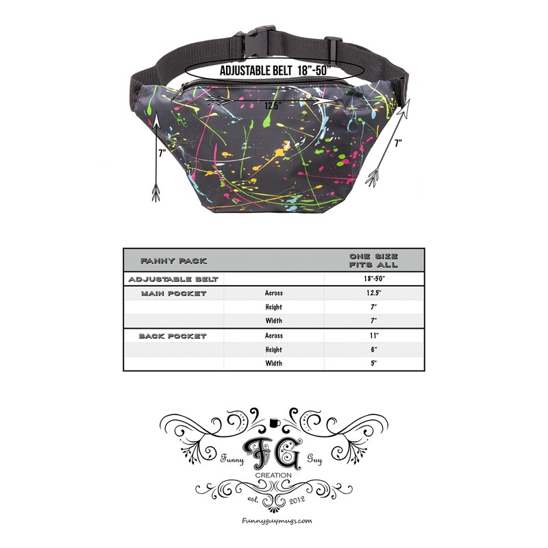 Funny Guy Mugs Fanny Pack, Paint Splatter, One Size