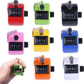 Coehaopike Clicker Counter Handheld,Tally Counter 4 Digital, Hand Counter Clicker for Counting,Mechanical Manual Pitch Counter for Stitch, Knitting Row, Crochet Stitch, Umpire,Golf Stroke, Score (8)
