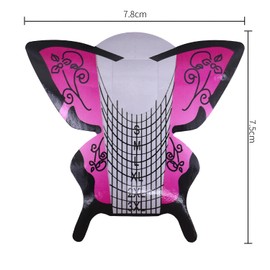 DBOO 50 Pack Nail Forms Nail Art Tips Extension Forms Butterfly Nail Art Forms Sticker Acrylic Extension Guide Tips Nail Extension Stickers Stencil Manicure Tools