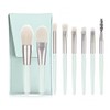 Makeup Brush Set, 8 Pieces with Pouch (Light Blue)