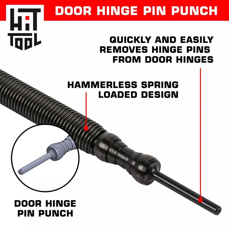 HIT Tool Door Hinge Punch & Nylon Hammer Combination Hammerless