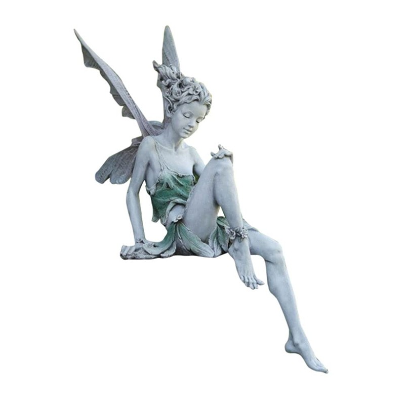 Sitting Fairy Statue Sculpture Figurine Resin Garden Ornament Craft Landscaping