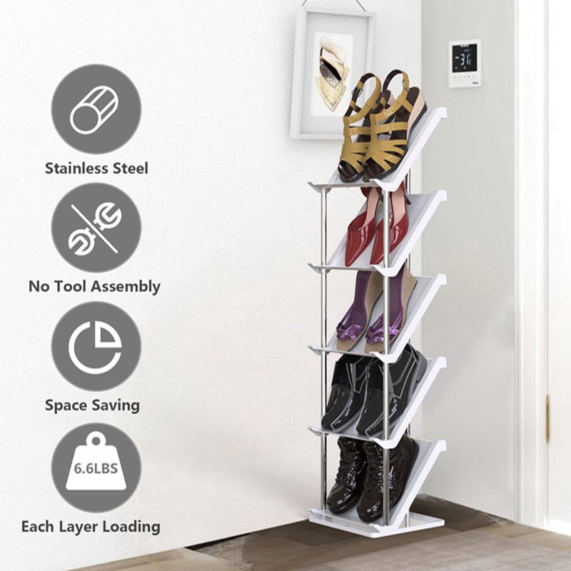 KOCASO Vertical Shoe Rack, 8 Tier Vertical Narrow Tall Shoe