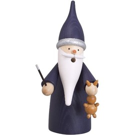 Seiffener Volkskunst German incense smoker gnome magician, height 16 cm / 6 inch, original Erzgebirge by