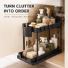 2-Tier Under Sink Organizer with Pull-Out Drawer & Hooks