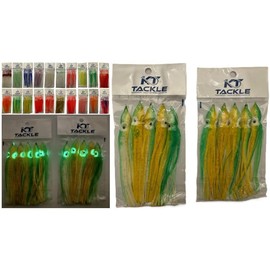 10 individual sea fishing lures, muppets, 12cm skirts, glow in the dark, luminous. 20 styles avaliable. (13)