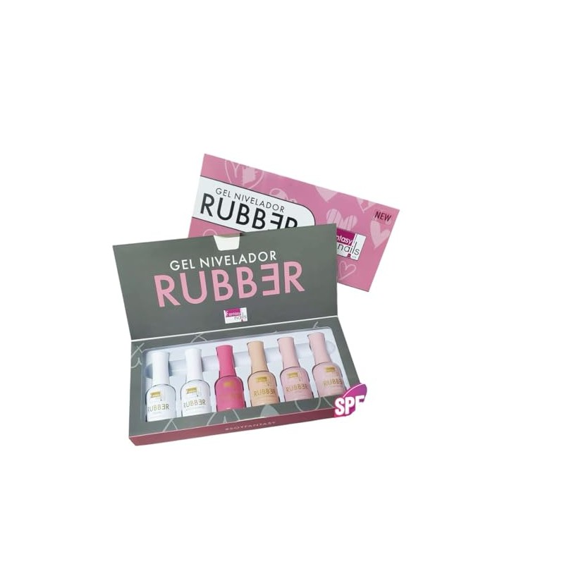 Gama De Gel Rubber Fantasy Nails, 6 Piezas de 12Ml,