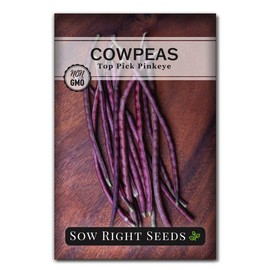 Sow Right Seeds - Top Pick Pinkeye Cowpea Seeds for Planting - Non-GMO Heirloom Packet with Instructions to Plant a Vegetable Garden - Market Favorite Bush Bean Variety - Interesting Pink Pods (1)