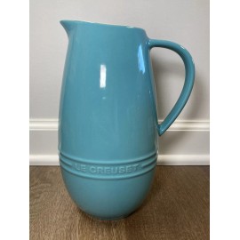 Le Creuset "Turquoise" LE CREUSET 1.7 Qt Large Signature Slim Pitcher 8.75" Tall Teal Vase