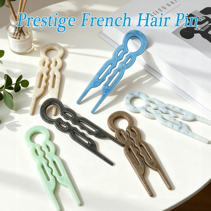 French U-Shaped Hair Pins - Double-Layer Wavy Lock Hair Clips(6pcs)