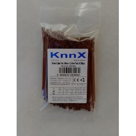 KnnX 28246 - Brown Cable Ties - 100 mm x 2.5 mm (Small) - Pack of 200 - Breaking Point 8.2 kg