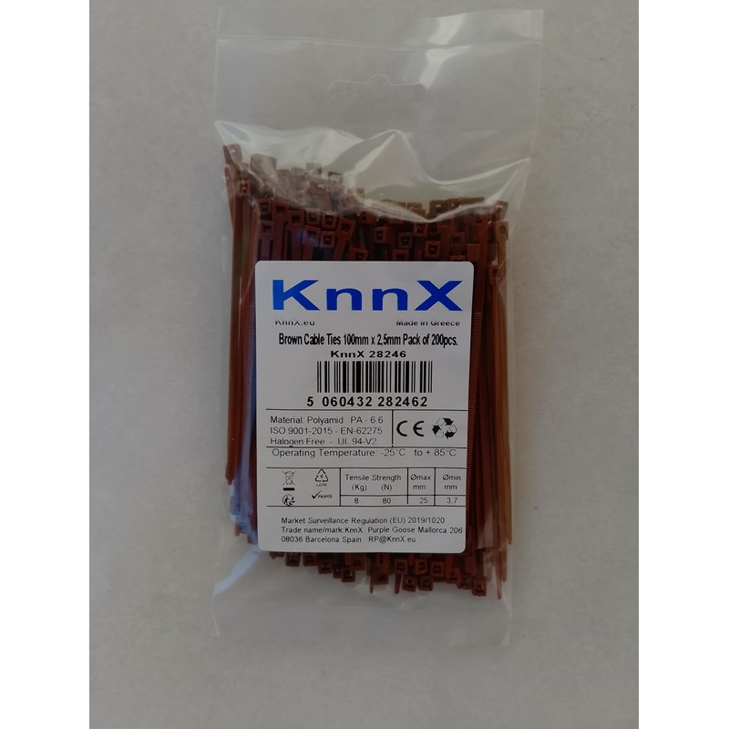 KnnX 28246 - Brown Cable Ties - 100 mm x