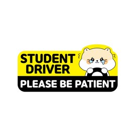 Student Driver Car Magnet Cute Hamster - Weather - Resistant Colorful - Rectangular Various Cute Characters/Must-Have for Student Drivers! (Hamster)