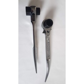 BBI LTD Scaffold Ratchet Podger Spanner 19&21 Steel Quality 10'' Short End 2 Ways