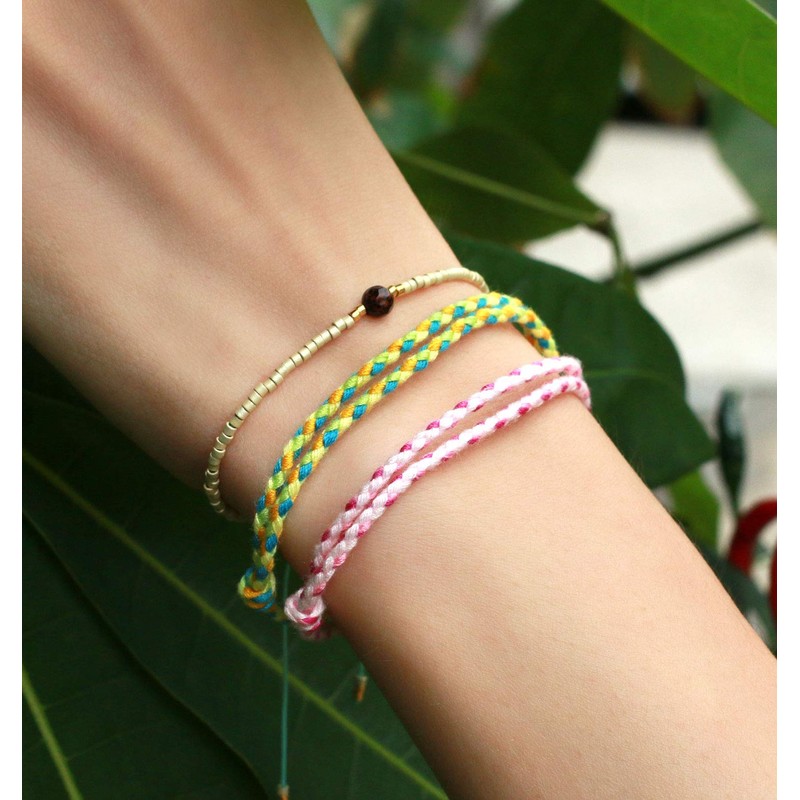 C·QUAN CHI Women Stackable Seed Bead Bracelet Adjustable Miyuki String