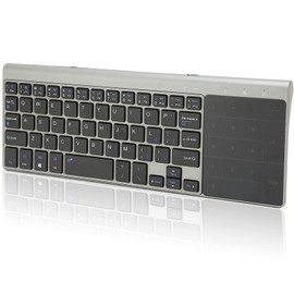 Teclado Táctil Inalámbrico con Panel Táctil, Teclado Inalámbrico 2 en 1 2.4G con Panel de Seguimiento Y Receptor USB, Fácil Control de Medios, Teclado para PC, TV, Computadora, Computadora Portátil, T