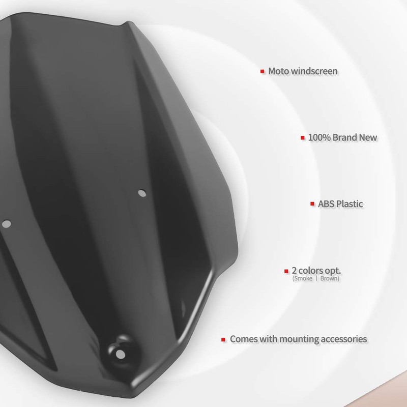 Lorababer Motorcycle Windshield Windscreen Shield Screen with Mounting Bracket Compatible