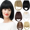 8" Clip in Bangs Hair Extensions Thick Full Neat Bangs