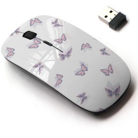 mouse inalámbrico 2.4G con bonito diseño de patrón para todos los portátiles y computadoras de computadora con nano receptor, femenino lindo