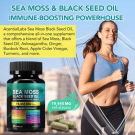 LTQXGT Ashwagandha Sea Moss Black Seed Oil 60 Grain