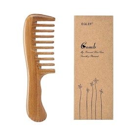 Wooden Comb Green Sandalwood Comb Anti-Static Handmade Comb Wide Tooth High Quality Wood Curl Comb