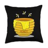Honey Pot With Honey Bees Sweet Gift Throw Pillow