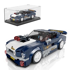 Mould King 27048 Sports Car Building Blocks Clamping Blocks Model Cars Drift Car Kit 1967 with Acrylic Display Box Gift for Adults and Teenagers (387 Pieces)