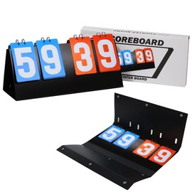 Multi-Purpose 4-Digit Portable Tabletop Scoreboard, Flip Scoreboard Score Counter, Ideal Score Counter for Soccer, Ping Pong, Baseball, Basketball, Volleyball, and More