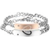 Cupimatch 2 x Couples’ Bracelets, Stainless Steel Heart, Love Curb