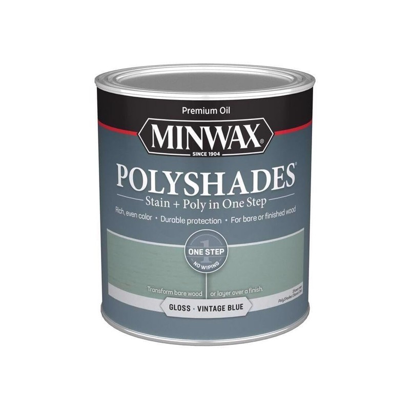 Minwax Polyshades Semi-Transparent Gloss Vintage Blue Stain/Polyurethane Finish 1 qt