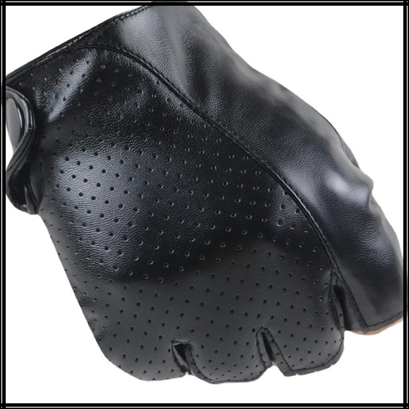 White Fang NT247 Men's Gloves, Leather, Golf, Outdoor, Fingerless, Mesh,