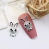 Easter Nail Charms 10Pcs Silver Rabbit Nail Art Charms Cute