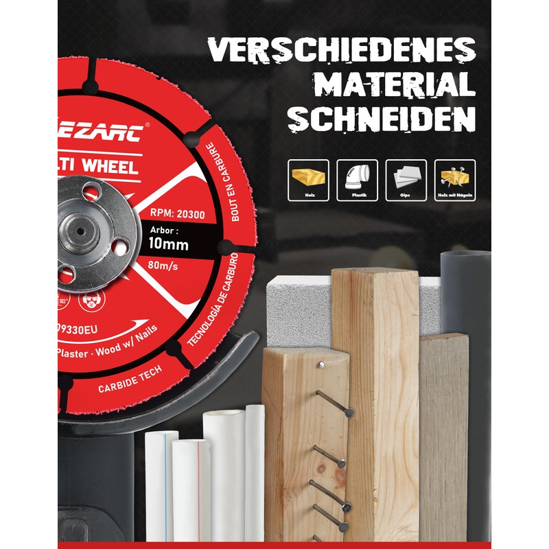 EZARC Carbide Multi Wheel Cutting Discs 76 mm × 22.2