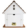 8.75" X 6" 7.5" Squirrel Cottage Birdhouse White 7.5"x8.75"x6" Deck
