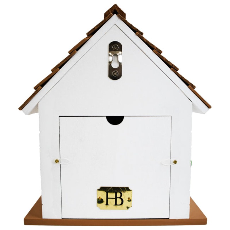 8.75" X 6" 7.5" Squirrel Cottage Birdhouse White 7.5"x8.75"x6" Deck