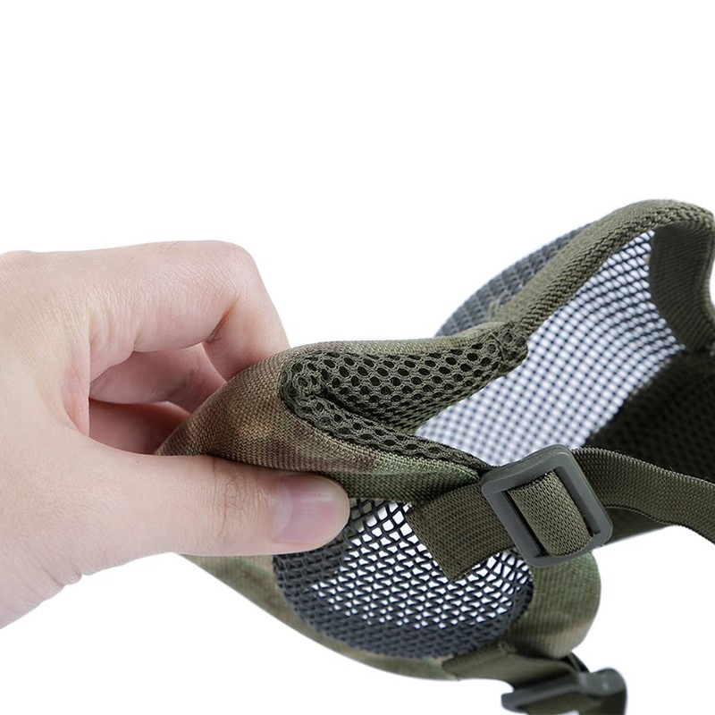 AOUTACC Airsoft Mesh Mask, Half Face Mesh Masks with Hearing