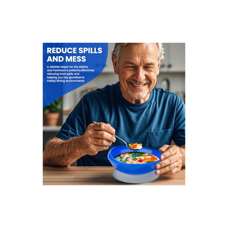 Spill Proof Scoop Plate and Bowl with Non-Skid Suction Base,