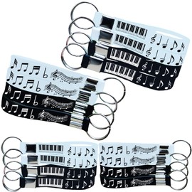 CupaPlay 24PCS Piano Notes Keychains/Keyrings -Piano Notes Party Supplies Decorations Music Birthday Party Favors Gifts Events Prize, Black,white, Small