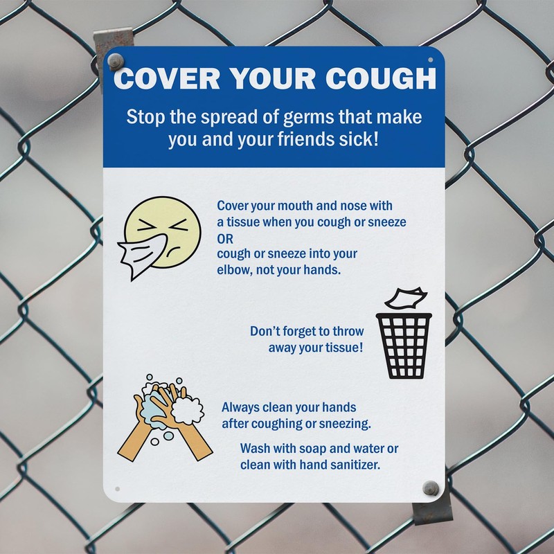 (2 Pack) Cover Your Cough 2 OSHA Notice Sign 7