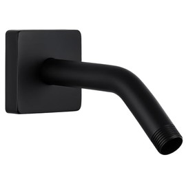 G-Promise All Metal 6-Inch Shower Arm with Flange, Wall-Mounted Stainless Steel Shower Pipe Replacement for Fixed and Handheld Shower Heads, Matte Black