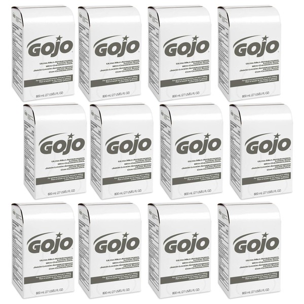 Gojo Ultra Mild Antimicrobial Lotion Soap with Chloroxylenol, 800 mL Refill (Pack of 12) - 9212-12