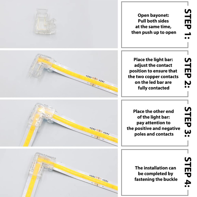 Arotelicht COB LED Strip Connector Set 12 V 24 V